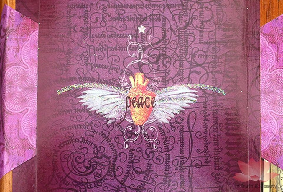 Image of Peace in a heart with wings to represent self-nurturing