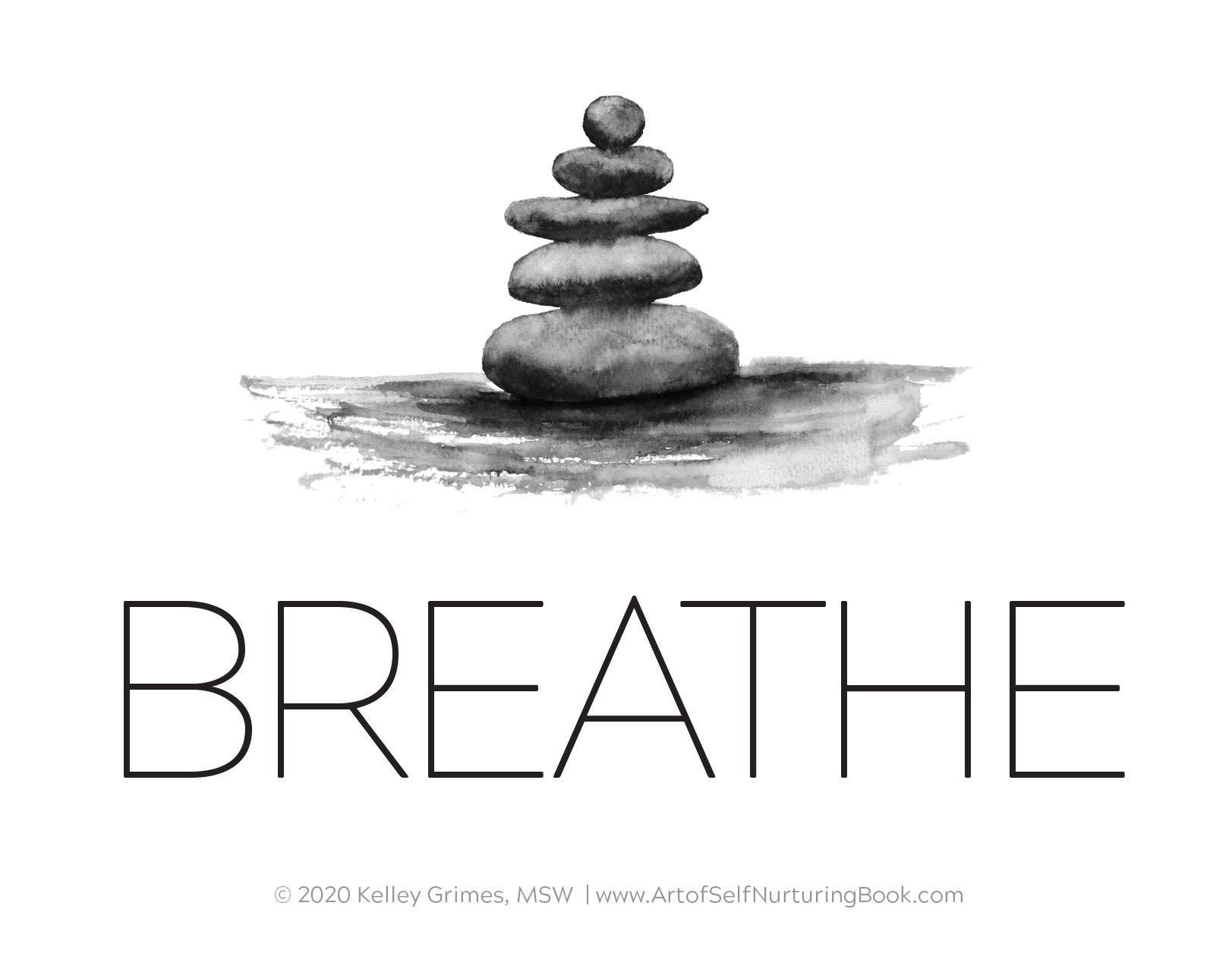 Breathe card to represent Decluttering as Self-Nurturing blog